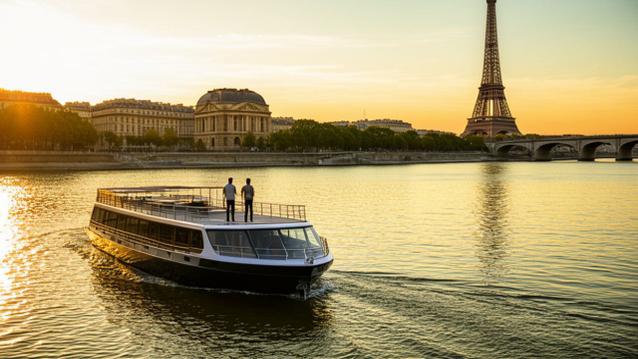 Bateaux Parisiens au Port de la Bourdonnais à Paris : croisière sur la Seine au pied de la Tour Eiffel
