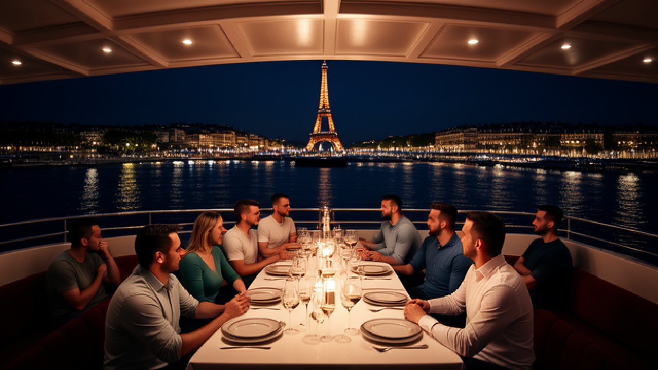 Péniche Tosca Eiffel Croisières : Dîner et croisière sur la Seine à Paris