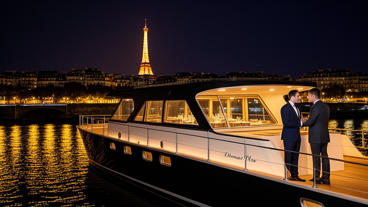 La Croisière Gourmande du Diamant Bleu : dîner et balade en bateau sur la Seine à Paris