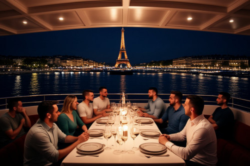Péniche Tosca Eiffel Croisières : Dîner et croisière sur la Seine à Paris